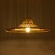 GloboStar® PALERMO 02208 Boho Κρεμαστό Φωτιστικό Πλέγμα Μονόφωτο 1 x E27 IP20 Μπεζ Ξύλο - Μ60 x Π60 x Υ20cm