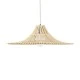 GloboStar® PALERMO 02208 Boho Κρεμαστό Φωτιστικό Πλέγμα Μονόφωτο 1 x E27 IP20 Μπεζ Ξύλο - Μ60 x Π60 x Υ20cm