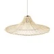 GloboStar® PALERMO 02208 Boho Κρεμαστό Φωτιστικό Πλέγμα Μονόφωτο 1 x E27 IP20 Μπεζ Ξύλο - Μ60 x Π60 x Υ20cm