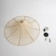GloboStar® PALERMO 02209 Boho Κρεμαστό Φωτιστικό Πλέγμα Μονόφωτο 1 x E27 IP20 Μπεζ Ξύλο - Μ100 x Π100 x Υ30cm