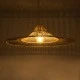 GloboStar® PALERMO 02209 Boho Κρεμαστό Φωτιστικό Πλέγμα Μονόφωτο 1 x E27 IP20 Μπεζ Ξύλο - Μ100 x Π100 x Υ30cm
