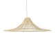 GloboStar® PALERMO 02209 Boho Κρεμαστό Φωτιστικό Πλέγμα Μονόφωτο 1 x E27 IP20 Μπεζ Ξύλο - Μ100 x Π100 x Υ30cm