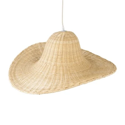 Boho Κρεμαστό Φωτιστικό ESPARGOS Μονόφωτο 1 x E27 AC220-240V IP20 - Φ70 x Υ35cm - Μπεζ Ξύλινο Μπαμπού Πλέγμα GloboStar® ESPARGOS 02214 Boho Κρεμαστό Φωτιστικό Πλέγμα Μονόφωτο 1 x E27 IP20 Μπεζ Ξύλο - Μ70 x Π70 x Υ35cm