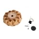 GloboStar® SARDIGNA 02217 Boho Κρεμαστό Φωτιστικό Πλέγμα Μονόφωτο 1 x E27 IP20 Καφέ Ξύλο - Μ40 x Π40 x Υ20cm