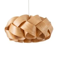 Boho Κρεμαστό Φωτιστικό SARDIGNA Μονόφωτο 1 x E27 AC220-240V IP20 - Φ60 x Υ30cm - Καφέ Λεπτό Φύλλο Ξύλου Πλέγμα