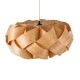 GloboStar® SARDIGNA 02218 Boho Κρεμαστό Φωτιστικό Πλέγμα Μονόφωτο 1 x E27 IP20 Καφέ Ξύλο - Μ60 x Π60 x Υ30cm
