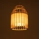 GloboStar® GALIA 02219 Boho Κρεμαστό Φωτιστικό Πλέγμα Μονόφωτο 1 x E27 IP20 Μπεζ & Καφέ Ξύλο - Μ30 x Π30 x Υ40cm