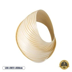 Φωτιστικό επίτοιχο Boho SALREL  μονόφωτο 1 x E27 IP20 μπεζ με φύλλο ξύλου πλέγμα δι΄΄αστασης Μ30 x Π22 x Υ38cm
