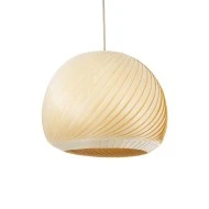Boho Κρεμαστό Φωτιστικό KAILANI Μονόφωτο 1 x E27 AC220-240V IP20 - Φ40 x Υ30cm - Μπεζ Λεπτό Φύλλο Ξύλου Καμπάνα