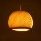 GloboStar® KAILANI 02242 Boho Κρεμαστό Φωτιστικό Οροφής Μονόφωτο 1 x E27 AC220-240V IP20 - Φ40 x Υ30cm - Μπεζ Λεπτό Φύλλο Ξύλου Καμπάνα
