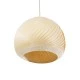 GloboStar® KAILANI 02242 Boho Κρεμαστό Φωτιστικό Οροφής Μονόφωτο 1 x E27 AC220-240V IP20 - Φ40 x Υ30cm - Μπεζ Λεπτό Φύλλο Ξύλου Καμπάνα
