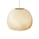 GloboStar® KAILANI 02242 Boho Κρεμαστό Φωτιστικό Οροφής Μονόφωτο 1 x E27 AC220-240V IP20 - Φ40 x Υ30cm - Μπεζ Λεπτό Φύλλο Ξύλου Καμπάνα