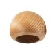 GloboStar® KAILANI 02243 Boho Κρεμαστό Φωτιστικό Καμπάνα Μονόφωτο 1 x E27 IP20 Καφέ Ξύλο - Μ40 x Π40 x Υ30cm