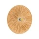 GloboStar® COLOMBO 02277 Boho Φωτιστικό Τοίχου - Απλίκα Μονόφωτο 1 x E27 AC 220-240V IP20 - Φ40 x Υ4.5cm - Μπεζ Καφέ Φυσική Ράφια Άχυρο Πλέγμα