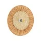 GloboStar® COLOMBO 02278 Boho Φωτιστικό Τοίχου - Απλίκα Μονόφωτο 1 x E27 AC 220-240V IP20 - Φ40 x Υ4.5cm - Μπεζ με Μπεζ Καφέ Φυσική Ράφια Άχυρο Πλέγμα