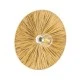 GloboStar® COLOMBO 02283 Boho Φωτιστικό Τοίχου - Απλίκα Μονόφωτο 1 x E27 AC 220-240V IP20 - Φ40 x Υ4.5cm - Μπεζ Καφέ Φυσική Ράφια Άχυρο Πλέγμα