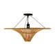 GloboStar® PALERMO 02308 Boho Φωτιστικό Οροφής Πλέγμα Μονόφωτο 1 x E27 IP20 Καφέ Ξύλο - Μ60 x Π60 x Υ36cm