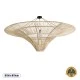 GloboStar® PALERMO 02309 Boho Φωτιστικό Οροφής Πλέγμα Μονόφωτο 1 x E27 IP20 Μπεζ Ξύλο - Μ150 x Π150 x Υ78cm