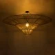 GloboStar® PALERMO 02309 Boho Φωτιστικό Οροφής Πλέγμα Μονόφωτο 1 x E27 IP20 Μπεζ Ξύλο - Μ150 x Π150 x Υ78cm