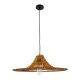 Boho Κρεμαστό Φωτιστικό PALERMO Μονόφωτο 1 x E27 AC220-240V IP20 - Φ60 x Υ18cm - Μπεζ Καφέ Ξύλινο Μπαμπού Πλέγμα GloboStar® PALERMO 02310 Boho Κρεμαστό Φωτιστικό Πλέγμα Μονόφωτο 1 x E27 IP20 Καφέ Ξύλο - Μ60 x Π60 x Υ18cm
