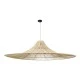 GloboStar® PALERMO 02311 Boho Κρεμαστό Φωτιστικό Πλέγμα Μονόφωτο 1 x E27 IP20 Μπεζ Ξύλο - Μ160 x Π160 x Υ45cm