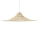 GloboStar® PALERMO 02311 Boho Κρεμαστό Φωτιστικό Πλέγμα Μονόφωτο 1 x E27 IP20 Μπεζ Ξύλο - Μ160 x Π160 x Υ45cm