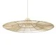 GloboStar® PALERMO 02311 Boho Κρεμαστό Φωτιστικό Πλέγμα Μονόφωτο 1 x E27 IP20 Μπεζ Ξύλο - Μ160 x Π160 x Υ45cm