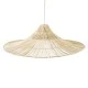 GloboStar® PALERMO 02311 Boho Κρεμαστό Φωτιστικό Πλέγμα Μονόφωτο 1 x E27 IP20 Μπεζ Ξύλο - Μ160 x Π160 x Υ45cm