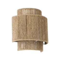  Φωτιστικό επίτοιχο Boho μονόφωτο 1 x E27  IP20 με διάσταση Μ23xΠ11xΥ25cm μπεζ λεπτό σχοινί τριχιά πλέγμα