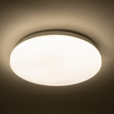 GloboStar® CELANO 61006 LED Πλαφονιέρα Οροφής Στρόγγυλη Φ26 20W 1900lm 120° AC 220-240V Αδιάβροχη IP54 Φ26 x Υ6cm Φυσικό Λευκό 4500K - 3 Χρόνια Εγγύηση