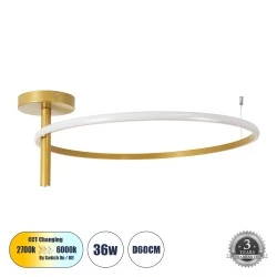 Φωτιστικό οροφής led δαχτυλίδι VERONA GLOBOSTAR 36W CCT 2700-6000K 4032lm Φ60cm χρυσό