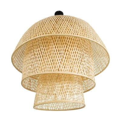 Boho Κρεμαστό Φωτιστικό HIROKA Μονόφωτο 1 x E27 AC220-240V IP20 - Φ100 x Υ110cm - Μπεζ Ξύλινο Μπαμπού Πλέγμα Καμπάνα GloboStar® HIROKA 02046 Boho Κρεμαστό Φωτιστικό Οροφής Μονόφωτο 1 x E27 AC220-240V IP20 - Φ100 x Υ110cm - Μπεζ Ξύλινο Μπαμπού Πλέγμα Καμπάνα - 5 Χρόνια Εγγύηση