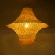 GloboStar® JUNIPER 02047 Boho Κρεμαστό Φωτιστικό Οροφής Μονόφωτο 1 x E27 AC220-240V IP20 - Φ100 x Υ90cm - Μπεζ Ξύλινο Μπαμπού Πλέγμα Καμπάνα - 5 Χρόνια Εγγύηση