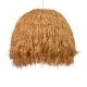 GloboStar® GUADELOUPE 02156 Boho Κρεμαστό Φωτιστικό Καμπάνα Μονόφωτο 1 x E27 IP20 Μπεζ Ράφια - Μ120 x Π120 x Υ100cm