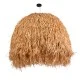GloboStar® GUADELOUPE 02156 Boho Κρεμαστό Φωτιστικό Καμπάνα Μονόφωτο 1 x E27 IP20 Μπεζ Ράφια - Μ120 x Π120 x Υ100cm