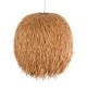 GloboStar® GUADELOUPE 02156 Boho Κρεμαστό Φωτιστικό Καμπάνα Μονόφωτο 1 x E27 IP20 Μπεζ Ράφια - Μ120 x Π120 x Υ100cm