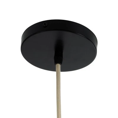 GloboStar® SAINTLUCIA 02160 Boho Κρεμαστό Φωτιστικό Πλέγμα Μονόφωτο 1 x E27 IP20 Καφέ Ράφια - Μ30 x Π30 x Υ90cm