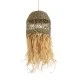 GloboStar® SAINTLUCIA 02160 Boho Κρεμαστό Φωτιστικό Πλέγμα Μονόφωτο 1 x E27 IP20 Καφέ Ράφια - Μ30 x Π30 x Υ90cm