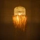 GloboStar® BASSETERRE 02162 Boho Κρεμαστό Φωτιστικό Οροφής Μονόφωτο 1 x E27 AC220-240V IP20 - Φ35 x Υ60cm - Μπεζ Ξύλινο Μπαμπού με Μπεζ Φυσική Ράφια Νήμα Πλεγμα Καμπάνα - 5 Χρόνια Εγγύηση