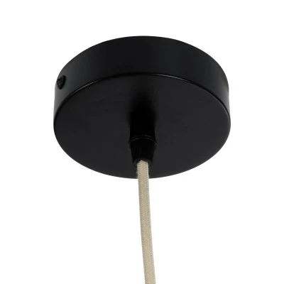 GloboStar® MIHIRO 02172 Boho Κρεμαστό Φωτιστικό Πλέγμα Μονόφωτο 1 x E27 IP20 Μπεζ Ξύλο - Μ32 x Π32 x Υ56cm