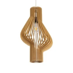 Boho Κρεμαστό Φωτιστικό MIHIRO Μονόφωτο 1 x E27 AC220-240V IP20 - Φ32 x Υ56cm - Καφέ Ξύλινο Πλέγμα
