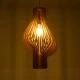 GloboStar® MIHIRO 02172 Boho Κρεμαστό Φωτιστικό Πλέγμα Μονόφωτο 1 x E27 IP20 Μπεζ Ξύλο - Μ32 x Π32 x Υ56cm