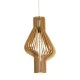 GloboStar® MIHIRO 02172 Boho Κρεμαστό Φωτιστικό Πλέγμα Μονόφωτο 1 x E27 IP20 Μπεζ Ξύλο - Μ32 x Π32 x Υ56cm