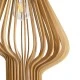 GloboStar® MIHIRO 02172 Boho Κρεμαστό Φωτιστικό Πλέγμα Μονόφωτο 1 x E27 IP20 Μπεζ Ξύλο - Μ32 x Π32 x Υ56cm