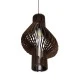 Boho Κρεμαστό Φωτιστικό MIHIRO Μονόφωτο 1 x E27 AC220-240V IP20 - Φ32 x Υ56cm - Καφέ Σκούρο Ξύλινο Πλέγμα GloboStar® MIHIRO 02173 Boho Κρεμαστό Φωτιστικό Πλέγμα Μονόφωτο 1 x E27 IP20 Καφέ Ξύλο - Μ32 x Π32 x Υ56cm
