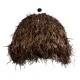 GloboStar® GUADELOUPE 02295 Boho Κρεμαστό Φωτιστικό Οροφής Μονόφωτο 1 x E27 AC220-240V IP20 - Φ120 x Υ100cm - Καφέ Σκούρο Φυσική Ράφια Νήμα Πλέγμα Καμπάνα - 5 Χρόνια Εγγύηση