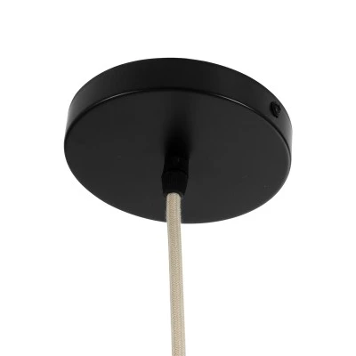GloboStar® KAIA 02346 Boho Κρεμαστό Φωτιστικό Καμπάνα Μονόφωτο 1 x E27 IP20 Μπεζ Ξύλο - Μ60 x Π60 x Υ20cm