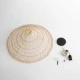 GloboStar® KAIA 02346 Boho Κρεμαστό Φωτιστικό Καμπάνα Μονόφωτο 1 x E27 IP20 Μπεζ Ξύλο - Μ60 x Π60 x Υ20cm