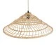 GloboStar® KAIA 02346 Boho Κρεμαστό Φωτιστικό Καμπάνα Μονόφωτο 1 x E27 IP20 Μπεζ Ξύλο - Μ60 x Π60 x Υ20cm
