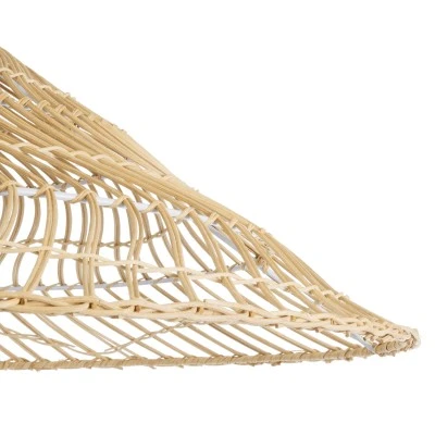 Boho Κρεμαστό Φωτιστικό KAIA Μονόφωτο 1 x E27 AC220-240V IP20 - Φ80 x Υ26cm - Μπεζ Ξύλινο Μπαμπού Πλέγμα Καμπάνα GloboStar® KAIA 02347 Boho Κρεμαστό Φωτιστικό Καμπάνα Μονόφωτο 1 x E27 IP20 Μπεζ Ξύλο - Μ80 x Π80 x Υ26cm